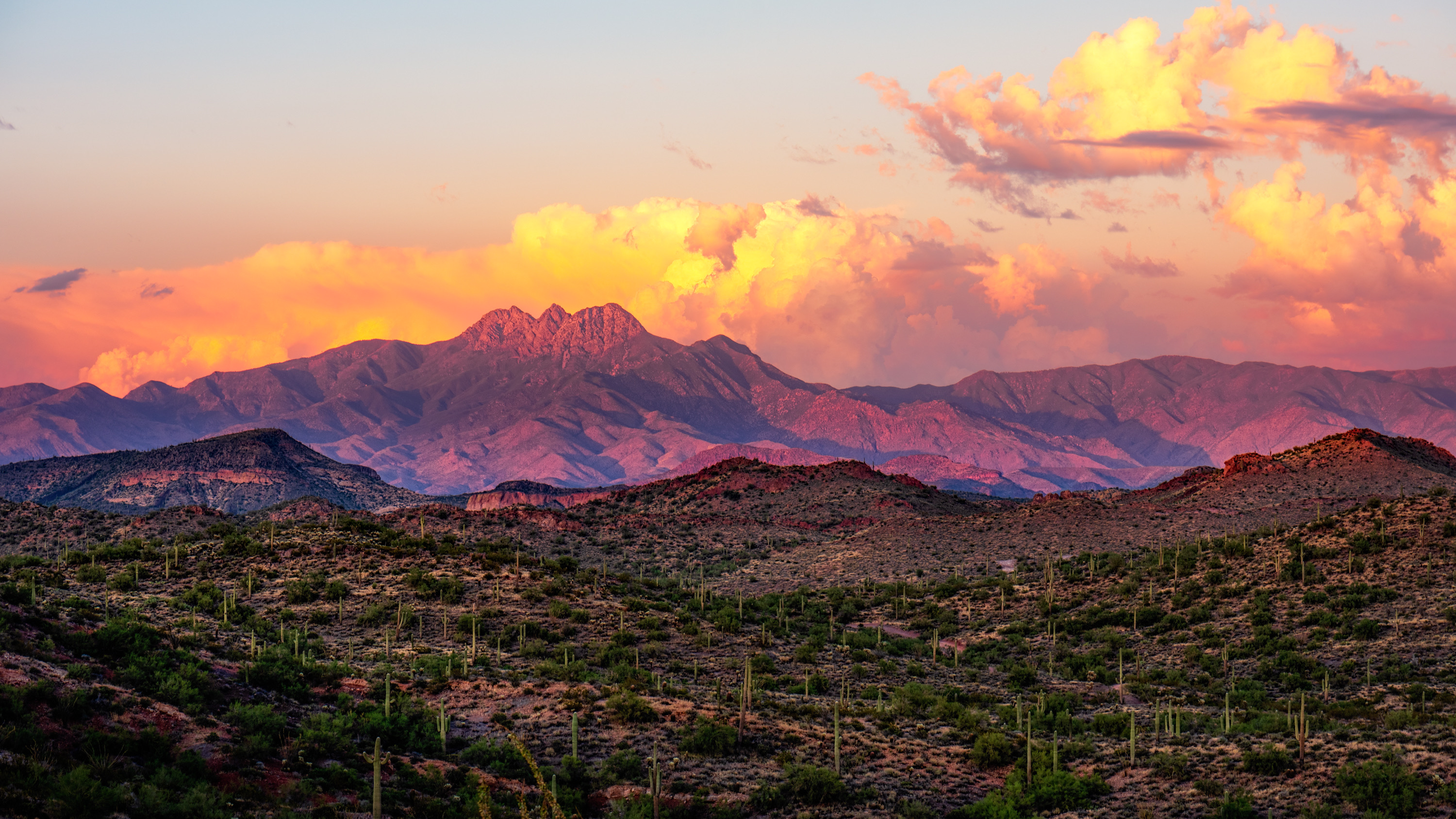 North Scottsdale desert mountains at sunset